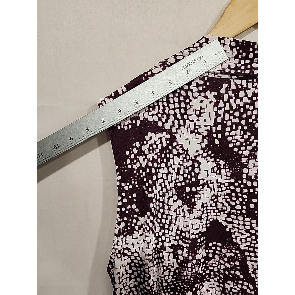 Calvin Klein NWT Blouse Womens 2X Purple/White,‎ Sleeveless V-neck - Picture 9 of 9